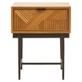 Jakara Bedside Table - 1 Drawer - Square - Natural Wood
