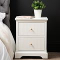Lindon Bedside Cabinet - 2 Drawer - Frosty White