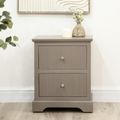 Lindon Bedside Cabinet - 2 Drawer - Taupe