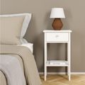 Madrid White 1 Drawer Bedside Table