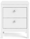 Madrid White 2 Drawer Bedside Cabinet