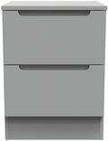 Milan Grey 2 Drawer Bedside Cabinet