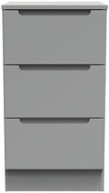 Milan Grey 3 Drawer Bedside Cabinet