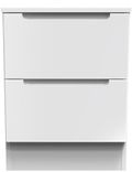 Milan White Gloss 2 Drawer Bedside Cabinet