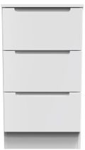 Milan White Gloss 3 Drawer Bedside Cabinet