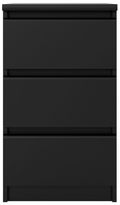 Naia Black 3 Drawer Bedside Cabinet