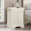 Paisley Cream Painted 3 Drawer Bedside Cabinet