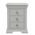 Paisley Grey Painted 3 Drawer Bedside Cabinet