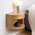 Paron Bedside Table - 1 Drawer - Oak - Wall Mounted - Floating