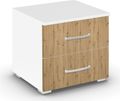 Rauch Aditio 2 Drawer Bedside Cabinet - Alpine White and Artisan Oak
