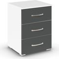 Rauch Aditio 3 Drawer Bedside Cabinet - Alpine White and Metallic Dark Grey