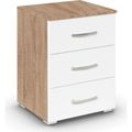 Rauch Aditio 3 Drawer Bedside Cabinet - Sonoma Oak and Alpine White