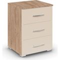 Rauch Aditio 3 Drawer Bedside Cabinet - Sonoma Oak and Champagne