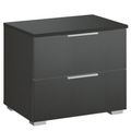 Rauch Alabama 2 Drawer Bedside Cabinet - Metallic Dark Grey