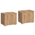 Rauch Alabama 2 Drawer Bedside Cabinet - Set of 2 - Artisan Oak