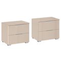 Rauch Alabama 2 Drawer Bedside Cabinet - Set of 2 - Champagne