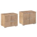 Rauch Alabama 2 Drawer Bedside Cabinet - Set of 2 - Sonoma Oak