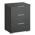 Rauch Alabama 3 Drawer Bedside Cabinet - Metallic Dark Grey