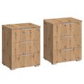 Rauch Alabama 3 Drawer Bedside Cabinet - Set of 2 - Artisan Oak