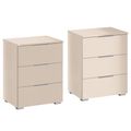 Rauch Alabama 3 Drawer Bedside Cabinet - Set of 2 - Champagne
