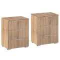 Rauch Alabama 3 Drawer Bedside Cabinet - Set of 2 - Sonoma Oak