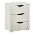 Rauch Arnstein 3 Drawer Bedside Cabinet - Alpine White and White High Gloss