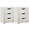 Rauch Arnstein 3 Drawer Bedside Cabinet - Set of 2 - Alpine White and White High Gloss