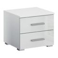 Rauch Base 2 Drawer Bedside Cabinet - Alpine White and White High Gloss