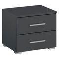 Rauch Base 2 Drawer Bedside Cabinet - Metallic Dark Grey