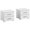 Rauch Base 2 Drawer Bedside Cabinet - Set of 2 - Alpine White