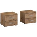Rauch Base 2 Drawer Bedside Cabinet - Set of 2 - Artisan Oak