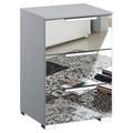 Rauch Miramar 3 Drawer Mirrored Bedside Cabinet - Silk Grey