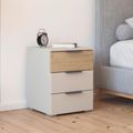 Rauch Sajo 3 Drawer Bedside Cabinet - Champagne and Artisan Oak