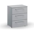 Rauch Skat Shine 3 Drawer Bedside Cabinet - Silk Grey
