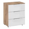 Rauch Texas 3 Drawer Bedside Cabinet - Sonoma Oak and Alpine White