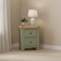Salcombe Bedside Cabinet - 2 Drawer - Sage Oak
