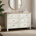 Modern Wide Chest - 3+4 Drawer - White Painted