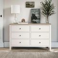 Marlow Wide Chest of Drawers - 6 Drawer - White