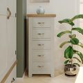 Wilmont Narrow Chest - 5 Drawer - Grey Painted