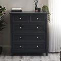 Maine Chest of Drawers - 3+2 Drawer - Black