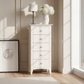 Luciana Tall Chest - 5 Drawer - Ivory Painted