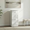Pembroke White Gloss 4 Drawer Narrow Chest