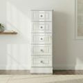 Pembroke White Gloss 5 Drawer Narrow Chest