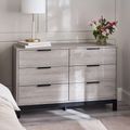 Bali Grey Oak Chest of Drawers - 6 Drawer - Wide