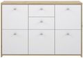 Best Oak and White 2 Drawer 5 Door Wide Chest