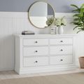 Bordeaux Wide Chest - 6 Drawer - White
