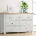 Hayley Chest - 3+4 Drawer - Wide - Oak and White