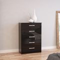 Lynx Chest - 5 Drawer - Black Gloss