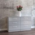 Lynx Wide Chest - 6 Drawer - Grey Gloss