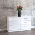 Lynx Wide Chest - 6 Drawer - White Gloss